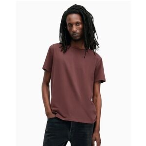AllSaints Red Bodega Shortsleeve Crew T-Shirt